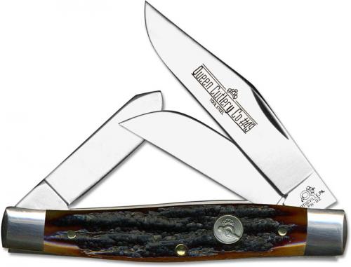 Queen Knives: Queen Cattle King Knife, Honey Amber, QN-49ACSB
