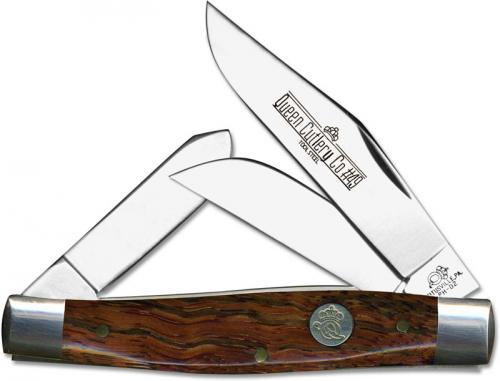 Queen Cattle King Knife, Curly Zebra Wood, QN-49CZ