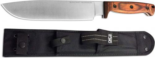 Ontario 8697 Bushcraft Woodsman Knife Drop Point Fixed Blade Hardwood Handle USA Made