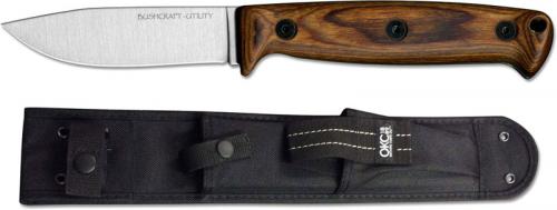 Ontario 8698 Bushcraft Utility Knife Carbon Steel Drop Point Fixed Blade Hardwood Handle USA Made