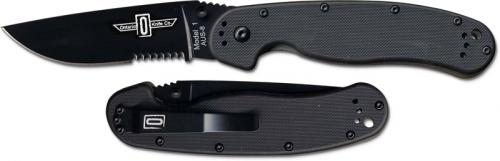 Ontario Knives: Ontario RAT Model 1 Knife, Part Serrated Black Blade, QN-8847
