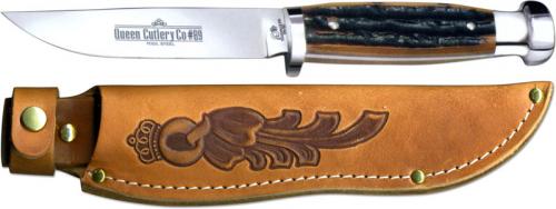 Queen Knives: Queen Canoe Knife, Aged Honey Stag Bone, QN-89ACSB