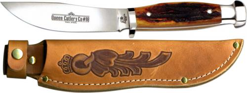 Queen Knives: Queen Skinner Knife, Aged Honey Stag Bone, QN-98ACSB