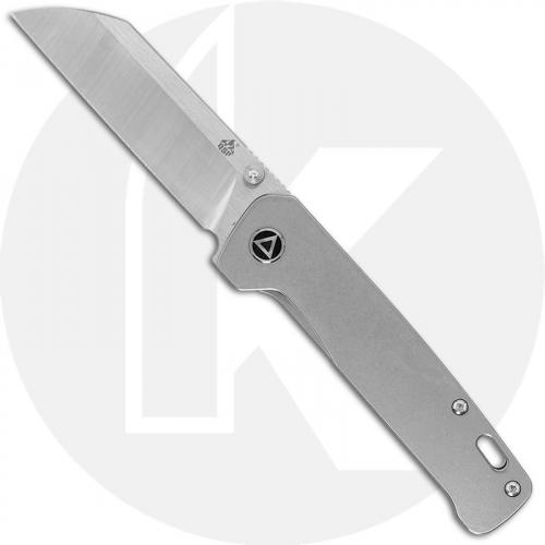 QSP Penguin Knife QS130-P - 2 Tone Satin 154CM Sheepfoot - Bead Blast Stonewash Titanium - Frame Lock Folder