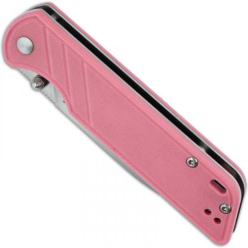 QSP Parrot Knife QS102-C - Satin 440C Spear Point - Pink G10 - Liner Lock Folder