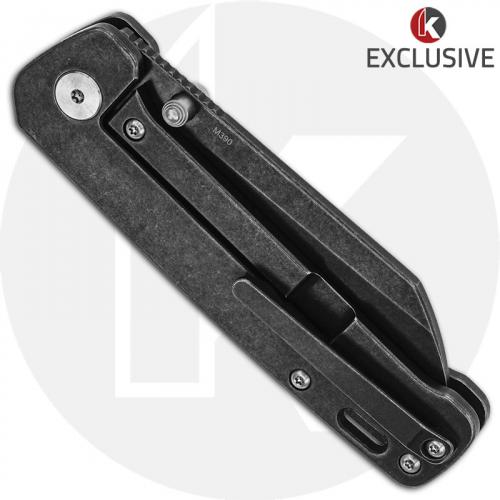 QSP Penguin Knife QS130-KP5 - Black Stonewash M390 Sheepfoot - Black Stonewash Titanium - Frame Lock Folder