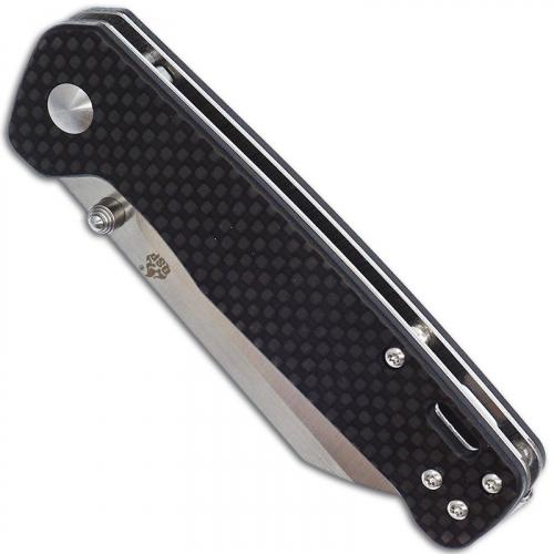 QSP Penguin Knife QS130-E - 2 Tone Satin D2 Sheepfoot - G10 with Carbon Fiber Overlay - Liner Lock Folder