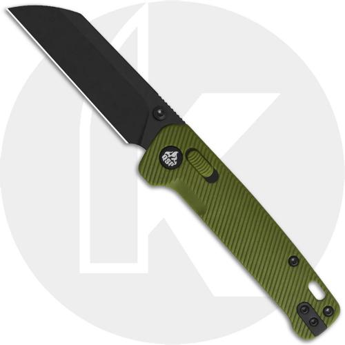 QSP Penguin Glyde Lock QS130GL-B2 Knife - Black 14C28N Sheepsfoot - OD Green FRN