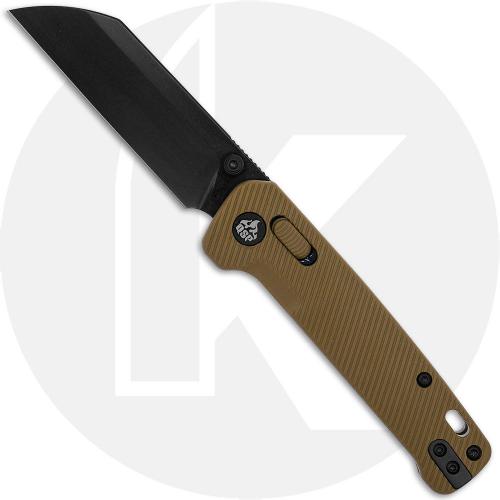QSP Penguin Glyde Lock QS130GL-C2 Knife - Black 14C28N Sheepsfoot - Khaki FRN