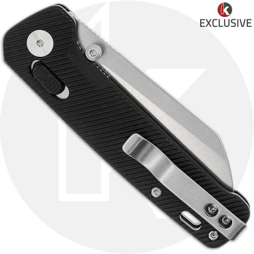 QSP Penguin Glyde Lock QS130GL-KPB Knife - Knives Plus Exclusive - Stonewash S35VN Sheepsfoot - Black Aluminum