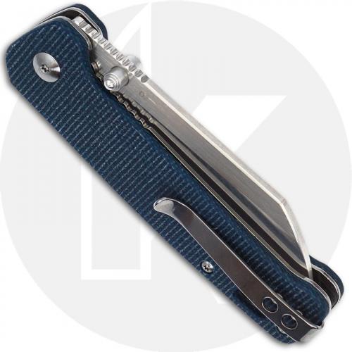 QSP Penguin Knife QS130-H - Satin D2 Sheepfoot - Blue Linen Micarta - Liner Lock Folder