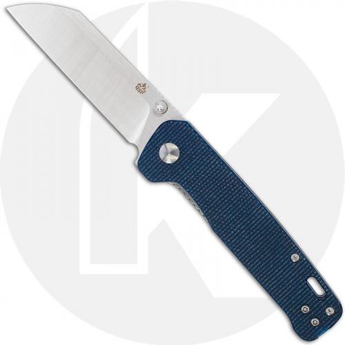 QSP Penguin Knife QS130-H - Satin D2 Sheepfoot - Blue Linen Micarta - Liner Lock Folder