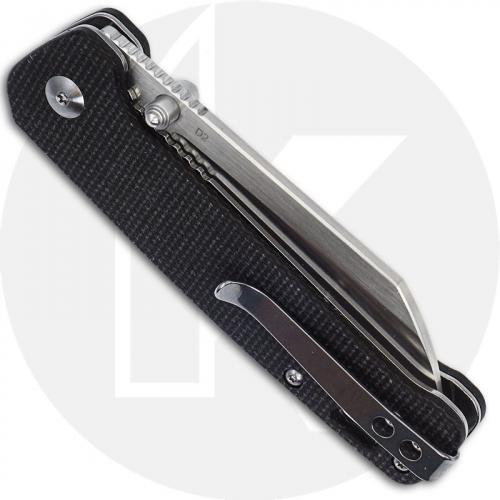 QSP Penguin Knife QS130-I - Satin D2 Sheepfoot - Black Linen Micarta - Liner Lock Folder