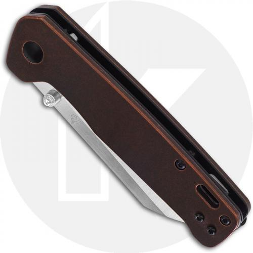 QSP Penguin Knife QS130-K - 2 Tone Satin D2 Sheepfoot - Stonewash Copper - Liner Lock Folder