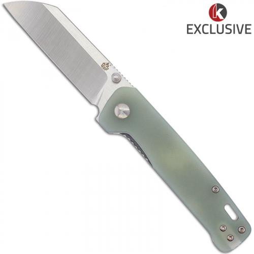 QSP Penguin Knife QS130-KP3 - Knives Plus Exclusive - Satin S35VN Sheepfoot - Jade G10 Micarta - Liner Lock Folder