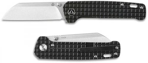 QSP Penguin Knife QS130-NFRG - Stonewash 154CM Sheepfoot - Black Stonewash Frag Ti - Frame Lock