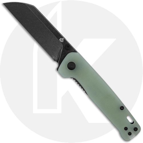QSP Penguin V2 QS130V2-G2 Knife - Black Stonewash D2 Sheepsfoot - Jade G10
