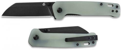 QSP Penguin Knife QS130-W - Black D2 Sheepfoot - Jade G10 - Liner Lock