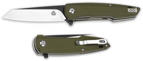QSP Phoenix Knife QS108-B - Black / Satin D2 Reverse Tanto - OD G10 - Liner Lock Flipper Folder