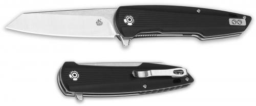 QSP Phoenix Knife QS108-C - Stonewash / Satin D2 Reverse Tanto - Black G10 - Liner Lock Flipper Folder