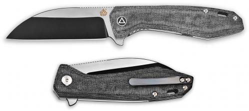 QSP Pelican Knife QS118-B - Satin / Black S35VN Sheepfoot - Black Micarta - Liner Lock Flipper Folder