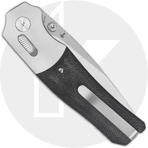 QSP Vault QS157-A1 Knife - Stonewash-Satin 14C28N Drop Point - Black Micarta