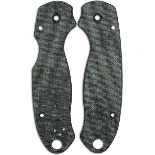 RC BladeWorks Custom Micarta Scales for Spyderco Para 3 Knife - Coarse Black - USA Made