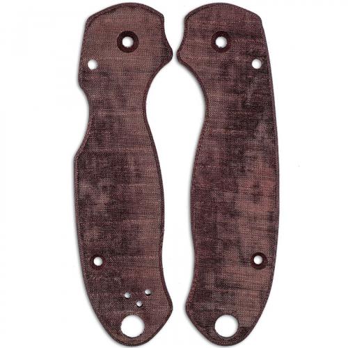 RC BladeWorks Custom Micarta Scales for Spyderco Para 3 Knife - Maroon - USA Made