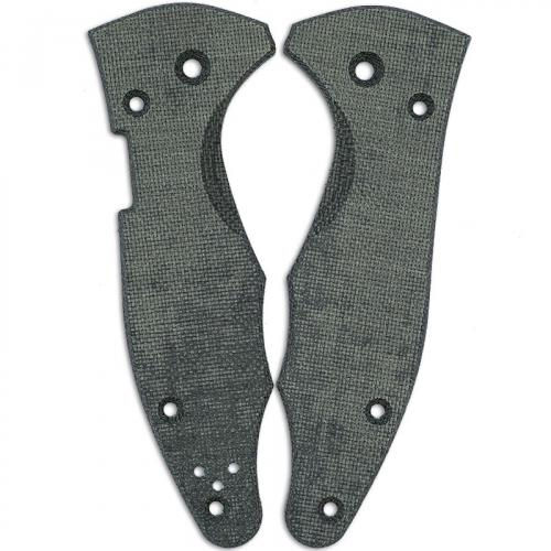 RC BladeWorks Custom Micarta Scales for Spyderco Yojimbo 2 Knife - Coarse Black - USA Made