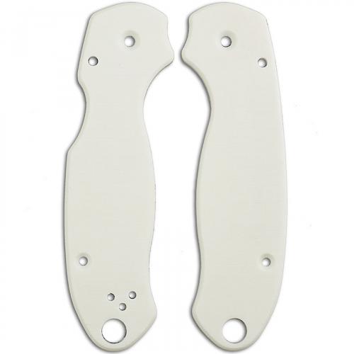 RC BladeWorks Custom Micarta Scales for Spyderco Para 3 Knife - White - USA Made