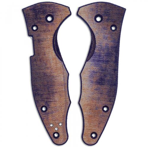 RC BladeWorks Custom Micarta Scales for Spyderco Yojimbo 2 Knife - Blue / Natural - USA Made