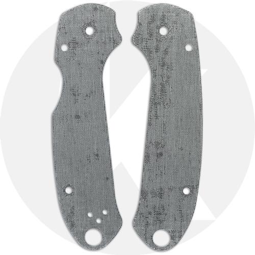 Ripp's Garage Tech Micarta Scales for Spyderco Para 3 Skinny MOD - Black Single Linen