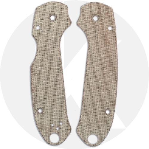 Ripp's Garage Tech Micarta Scales for Spyderco Para 3 Skinny MOD - Natural Linen