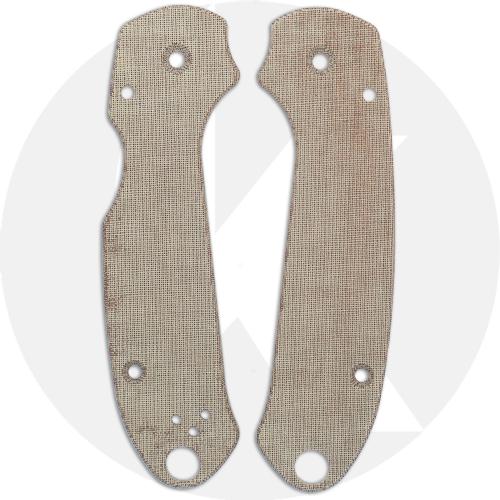 Ripp's Garage Tech Micarta Scales for Spyderco Para 3 Skinny MOD - Natural Linen