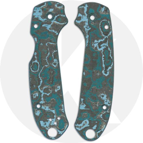 Ripp's Garage Tech Fat Carbon Scales for Spyderco Para 3 Skinny MOD - Arctic Storm Plain Flat