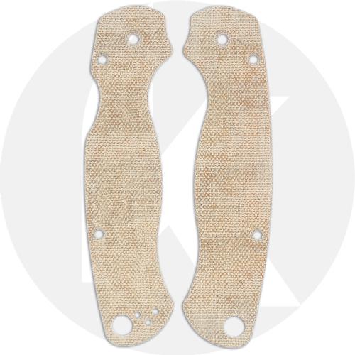 Ripp's Garage Tech Micarta Scales for Spyderco Paramilitary 2 Knife - Natural Canvas