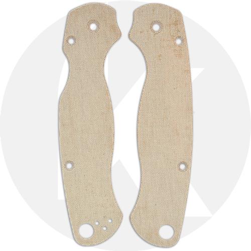 Ripp's Garage Tech Micarta Scales for Spyderco Paramilitary 2 Knife - Natural Linen