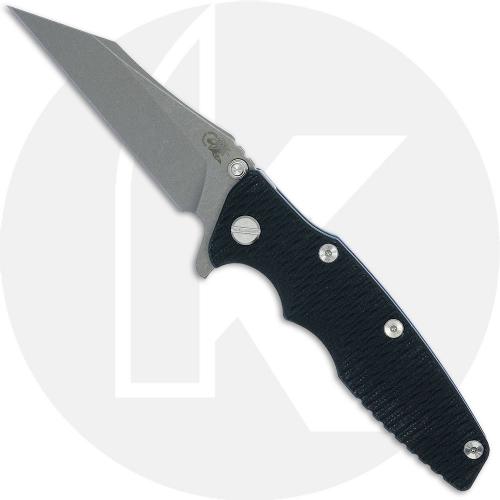 Rick Hinderer Eklipse 3.5 Knife - Wharncliffe - Working Finish - Black G10 / Battle Blue Ti