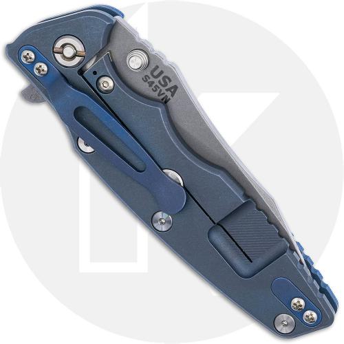 Rick Hinderer Eklipse 3.5 Knife - Slicer - Working Finish - Black/Blue G10/Battle Blue Titanium