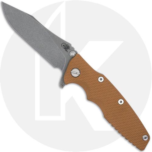 Rick Hinderer Eklipse 3.5 Knife - Slicer - Working Finish - Coyote G10