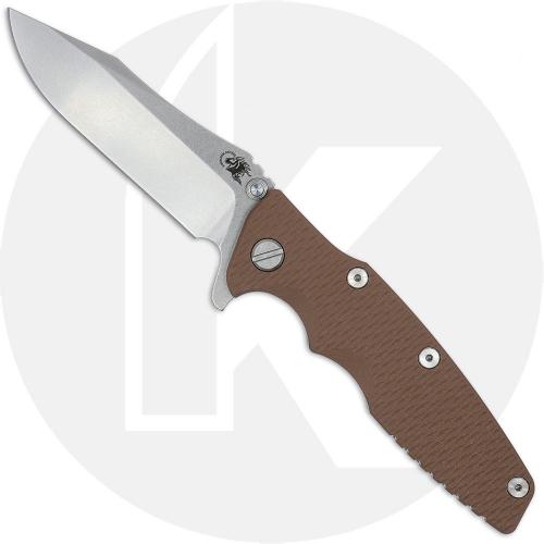 Rick Hinderer Eklipse 3.5 Knife - Spear Point - Stonewash Finish - FDE G10 / Titanium