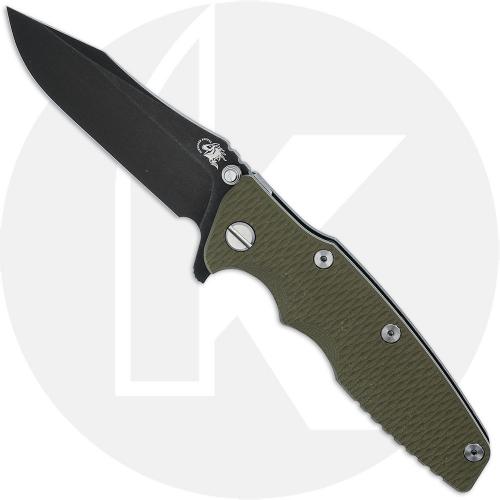 Rick Hinderer Eklipse 3.5 Knife - Spear Point - Working Finish - OD Green G10 / Battle Black Titanium