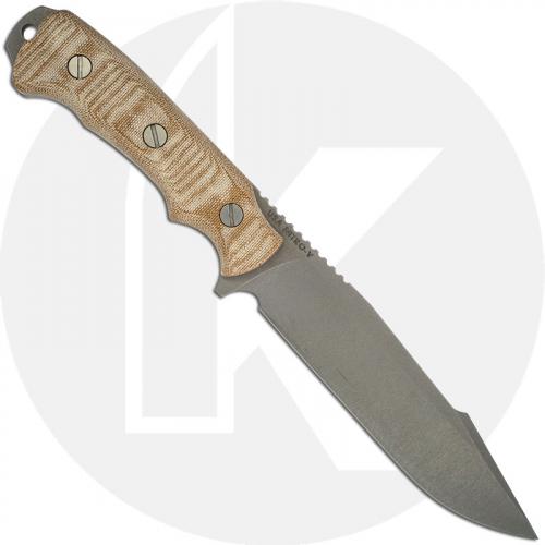 Hinderer Knives Field TAC 6 - Harpoon Spear Point - Working Finish - Nitro-V - Natural Micarta - Kydex Sheath