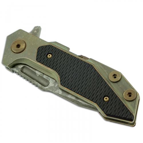 Hinderer Knives Full Track Knife - Spearpoint - Battle Field Pickup - Tri Way Pivot - Black G10