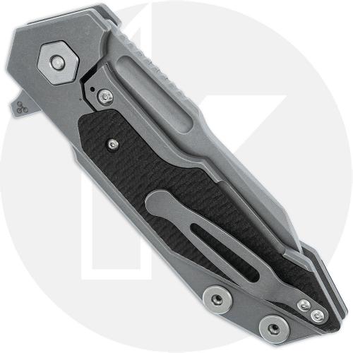 Rick Hinderer Fulltrack Knife - Working Finish S45VN Wharncliffe - Working Finish Titanium with Black G10 Insert - USA Made