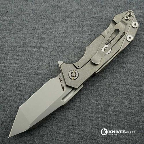 Hinderer Knives Half Track Tanto Knife - Stonewash Finish - Horse Engraved w/Smooth Lockside - Coyote G10 Cutout