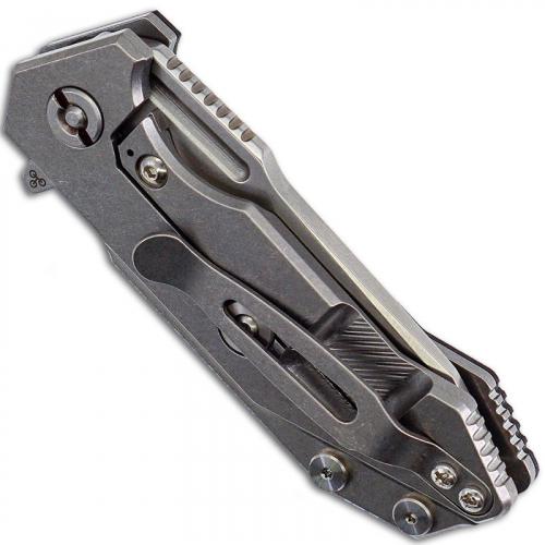 Hinderer Knives Half Track Knife - Slicer - Stonewash Finish - Tri Way Pivot - Black G10