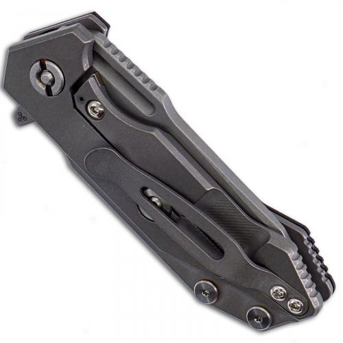 Hinderer Knives Half Track Knife - Slicer - Working Finish - Tri Way Pivot - Black G10