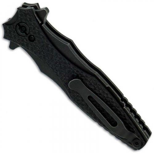 Hinderer Knives Maximus Dagger Knife - Battle Black DLC - Black Out Hardware - Black G10 Handle