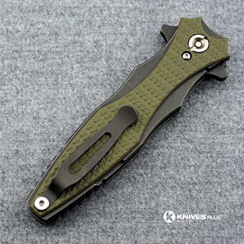 Hinderer Knives Maximus Bayonet Grind Knife - Battle Black DLC - OD Green G10 Handle